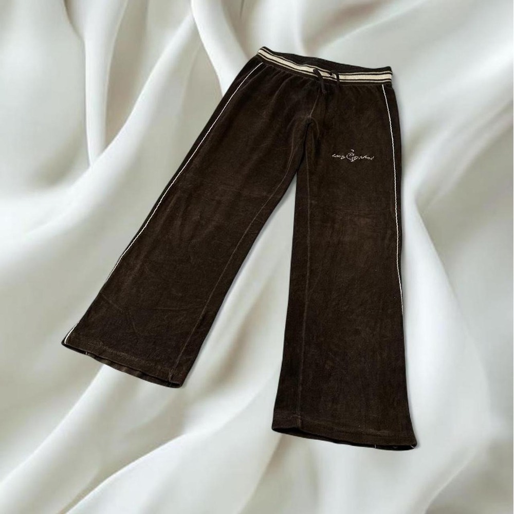 Baby Phat brown gold velour wide leg flare sweatpants y2k mcbling grunge fairy
